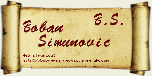 Boban Simunović vizit kartica